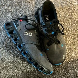 On Running Athletic Shoes in Gray and Blue